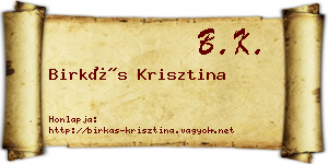 Birkás Krisztina névjegykártya
