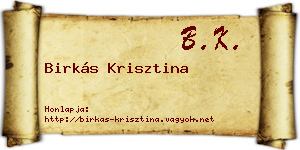 Birkás Krisztina névjegykártya