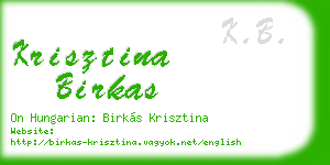 krisztina birkas business card
